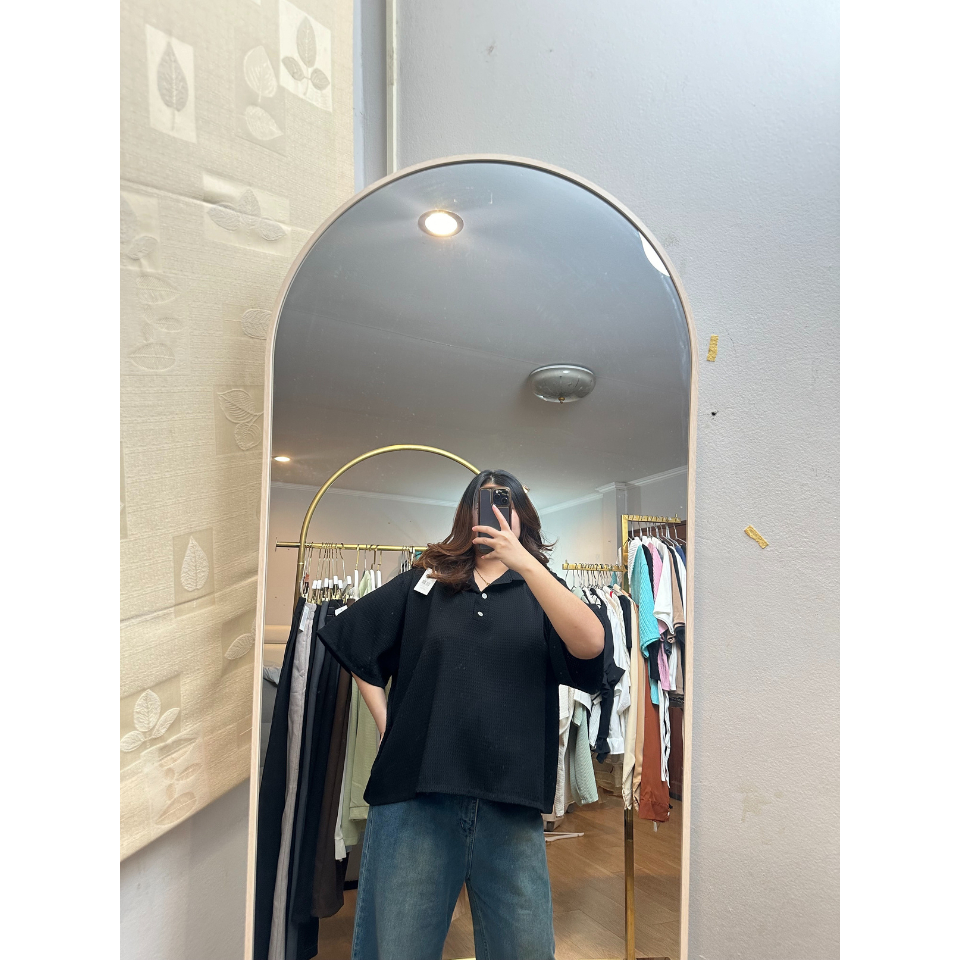 Waffle top คอปกโอเวอร์ไซซ์ | plussizeby.yuti