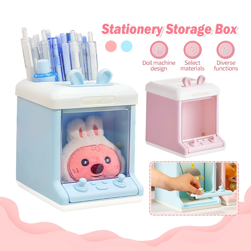 ที่ใส่ปากกา กล่องใส่ปากกา กล่องใส่ปากกาตั้งโต๊ะมินิมอล Creative Storage รูปหูกระต่ายแบบพกพา อเนกประสงค์