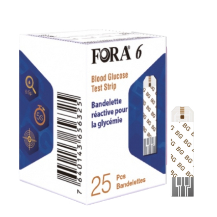 แผ่นตรวจน้ำตาลในเลือด ยี่ห้อ Fora