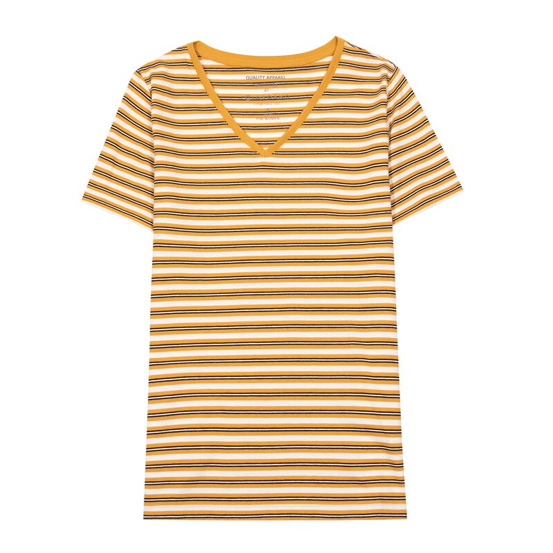 GIORDANO เสื้อยืดผู้หญิง คอวี Women's V-neck Tees 05321248