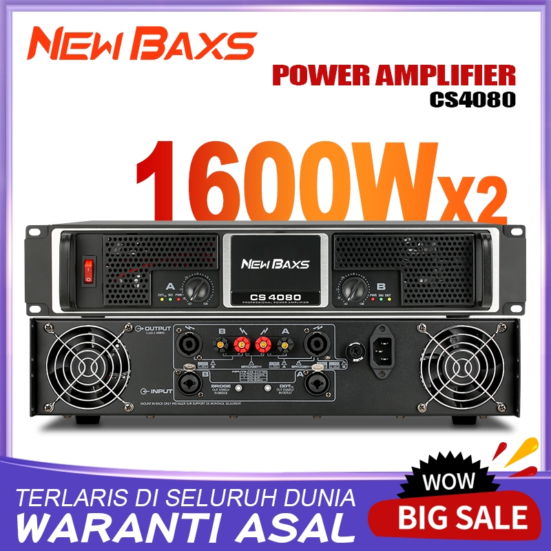 NEW BAXS เครื่องขยายเสียงระดับมืออาชีพ  CS4080 เครื่องขยายเสียง สองช่อง 8 โอห์ม 1600 วัตต์ การแสดงบน