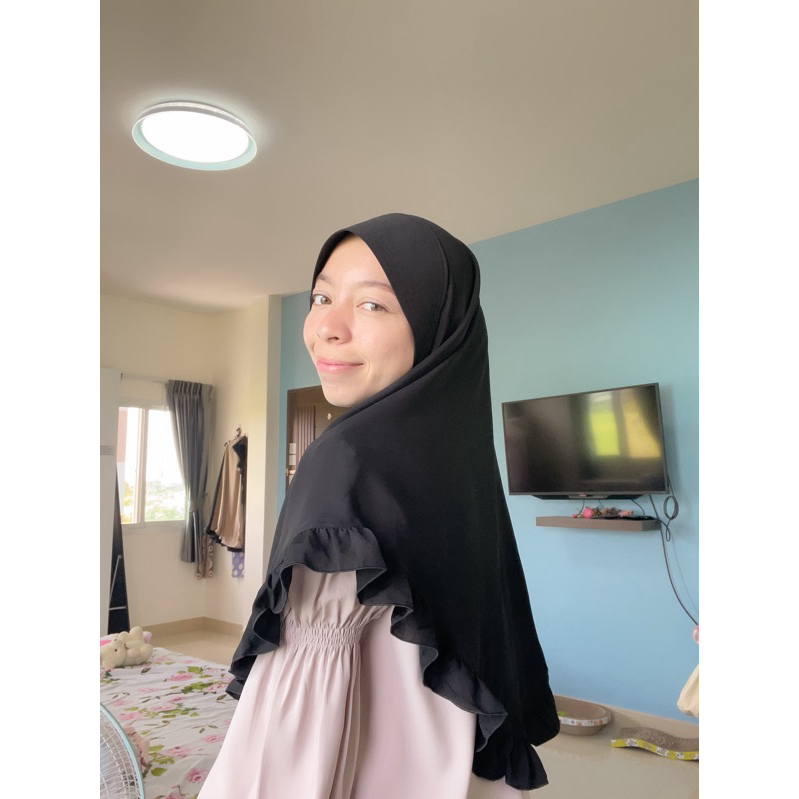 hijab ฮิญาบมินิกุ๊กไก่ ฮิญาบระบาย ผ้าคลุมผม
