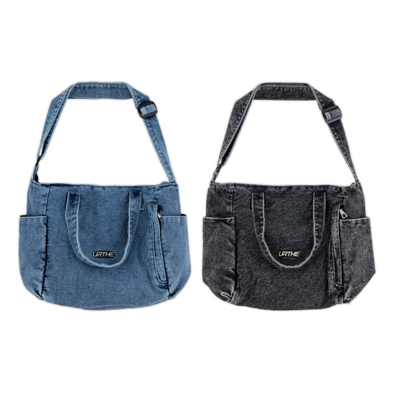 URTHE - กระเป๋ายีนส์ รุ่น BROKEN LOGO 2N1 DENIM