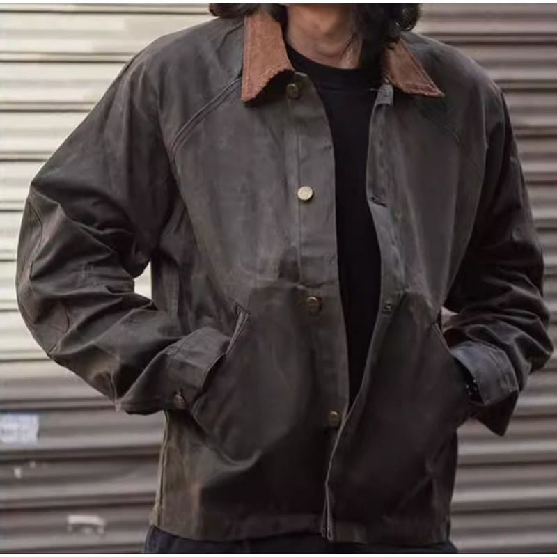 เสื้อแจ็คเก็ต Qingtian Vintage Style Wax Jacket.