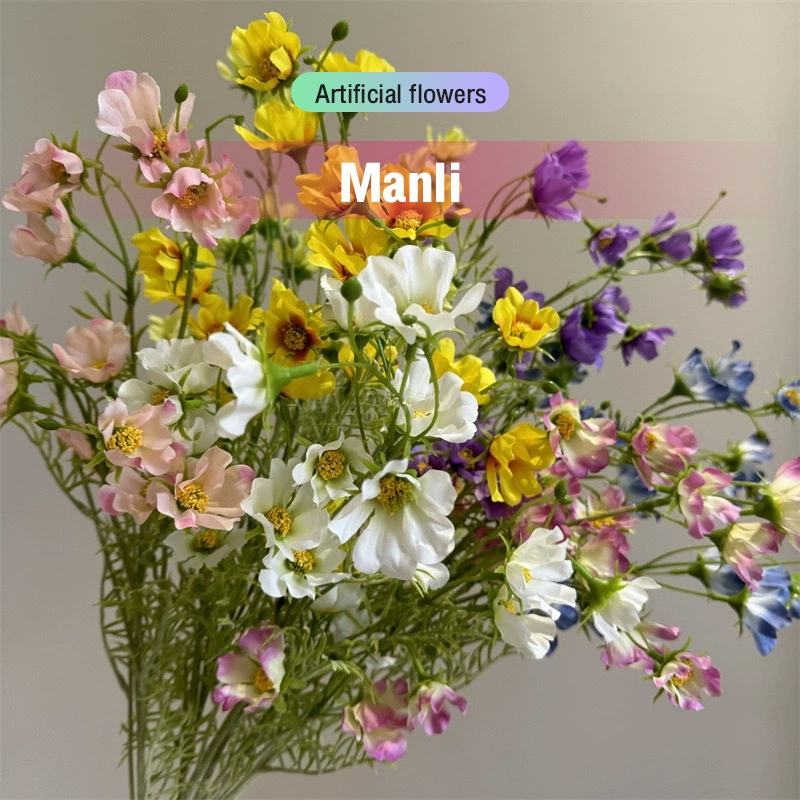 5 ดอกไม้ประดิษฐ์ manifolia เดี่ยวตกแต่งบ้านงานแต่งงานดอกไม้ปลอม