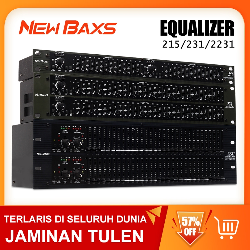 NEW BAXS 【ของแท้】 215/231/2231 อีควอไลเซอร์ ด้วยการบีบอัด ลดเสียงรบกวน Dolby อีควอไลเซอร์กราฟิก 31 แบนด์คู่ ลิมิตเตอร์