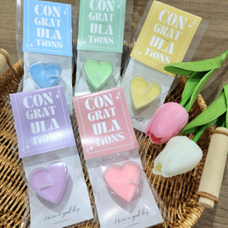 พร้อมส่ง ของปัจฉิม เทียนรูปหัวใจ สีพลาสเทล แพ็คเกจสุดจึ้ง ตร…