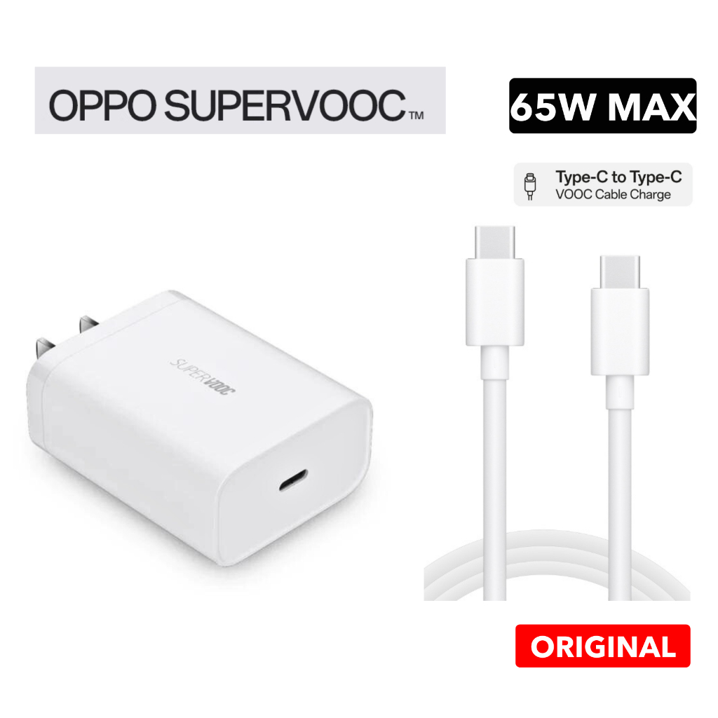 ชุดชาร์จเร็ว OPPO 65W 6.5A. SUPERVOOC GaN Type C To Type C รองรับรุ่น  Reno7 7Pro Reno6 6Pro 5Pro 4P