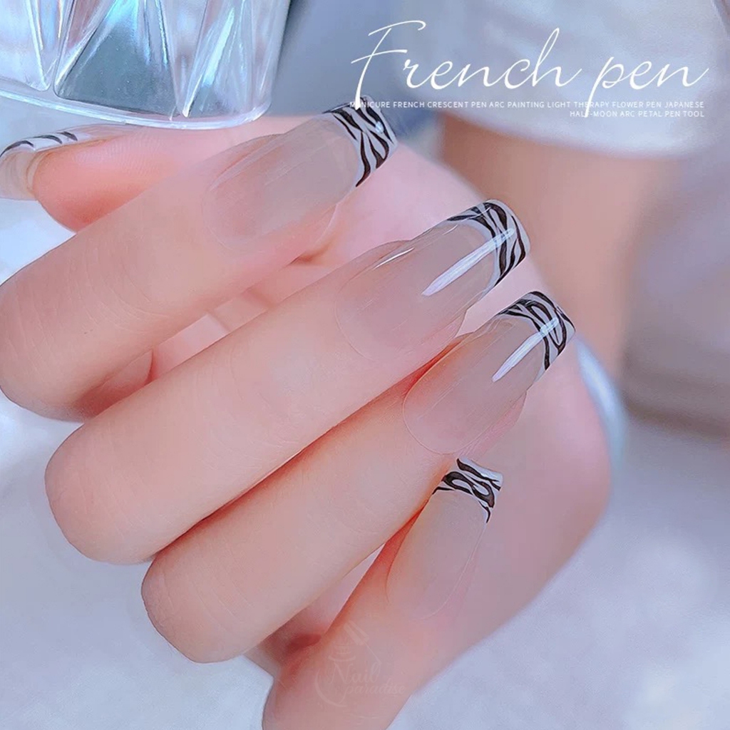 พู่กันปลายเฉียง พู่กันเพ้นท์ปลายขาว Nail Art Brush เฟร้นท์ปลายเล็บ เฟรนช์ปลาย พู่กันตัดปลายขาว ราคา ถูกที่สุด ดีลบีเคเค แกลเลอรีภาพที่ 3