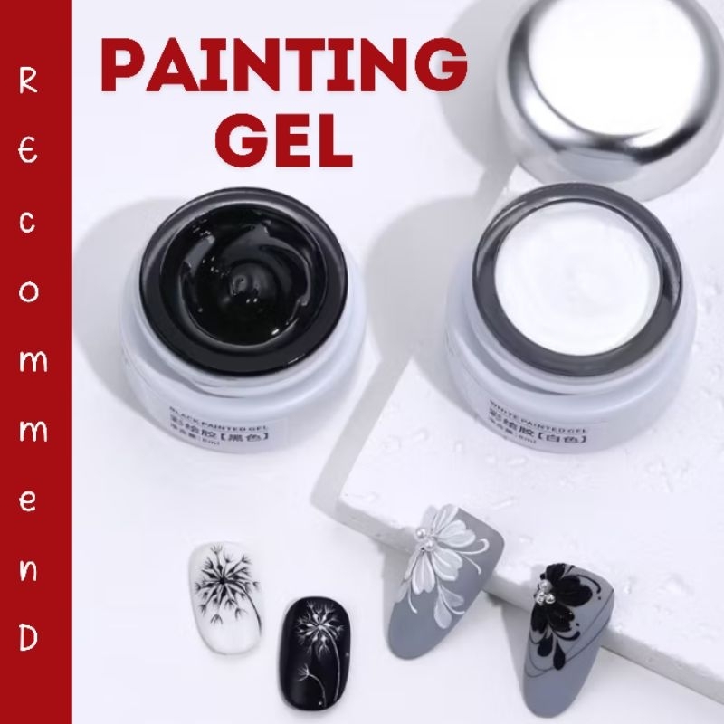 Painting Gel สีเจลสำหรับเพ้นท์ เพ้นท์ดอก ขัดผงได้ ไม่ทิ้งความเหนียว เนื้อข้มข้น 8ml