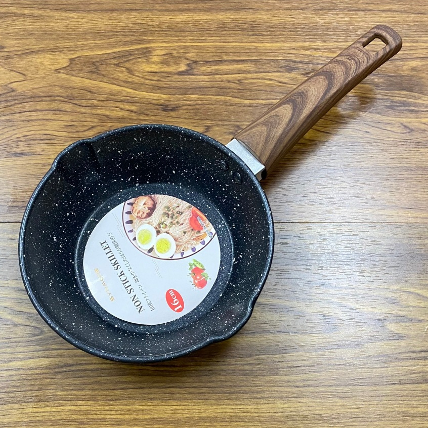กระทะเหล็กด้ามพลาสติกเคลือบ non-stick ขนาด 16cm