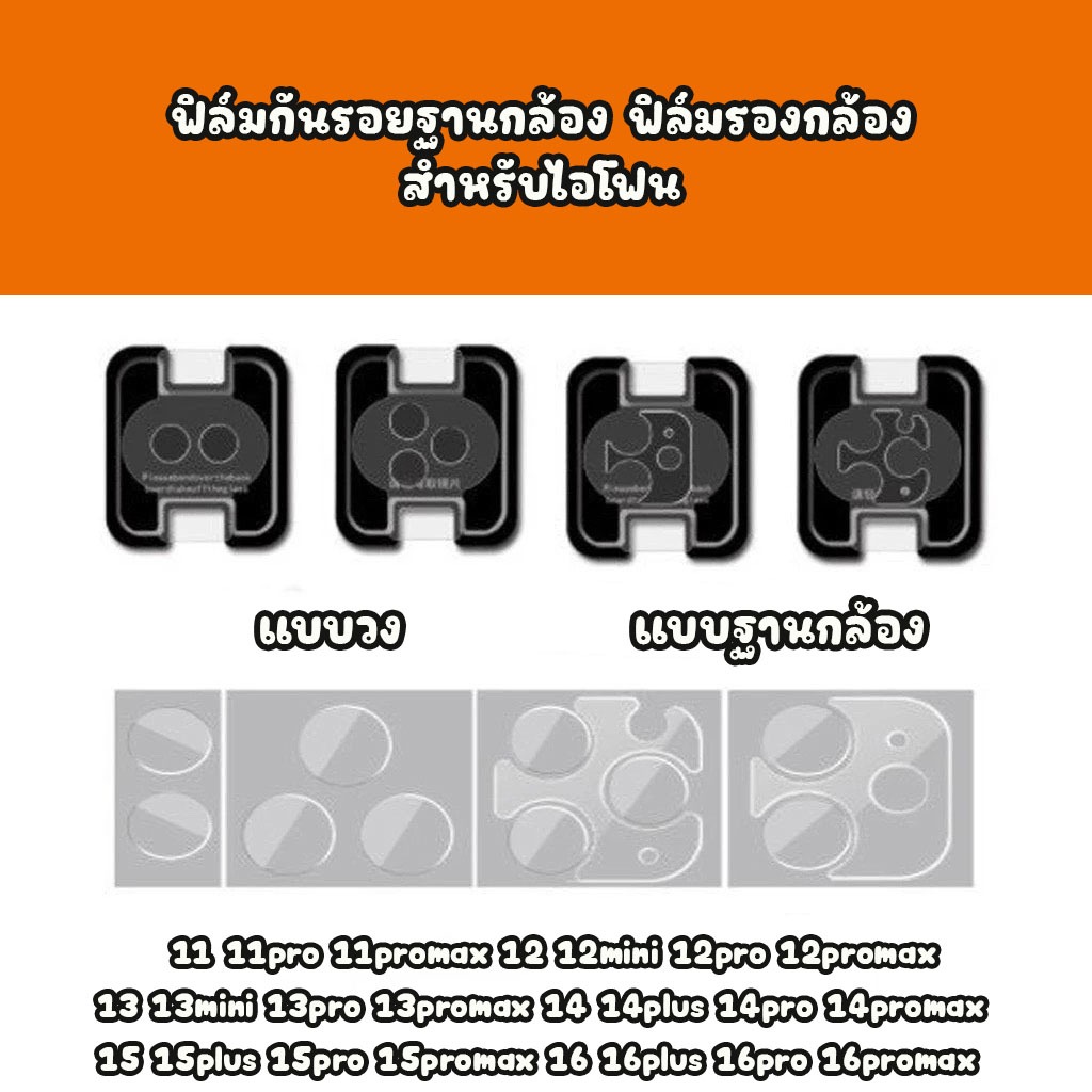 ฟิล์มรอบกล้อง ฟิล์มฐานกล้อง ฟิล์มกระจกกล้อง สำหรับ ไอโฟน 11 12 12PRO 12promax 13 13PRO 13promax 14 15 15PRO 16promax