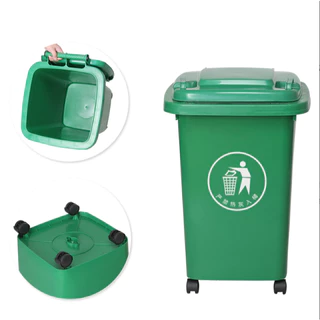 ถังขยะพลาสติกHDPE 30L 50L แบบมีฝาปิด มีล้อ คุณภาพดี ทนทาน ขนาดพอเหมาะ ใส่ถุงขยะขนาด 24×28 นิ้ว
