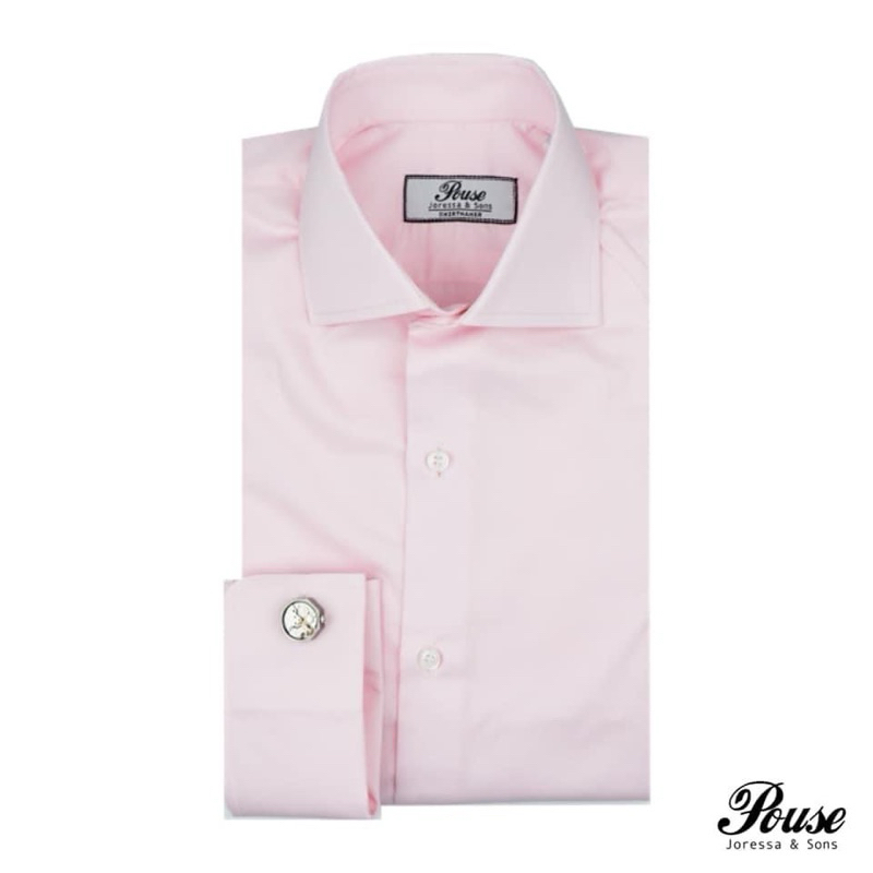 pink slim fit french cuff shirt ( made to order 7-14 days)
