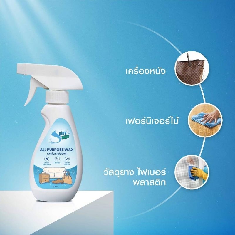 Shinywax All Purpose wax  แวกซ์อเนกประสงค์ เคลือบเฟอร์นิเจอร์ เคลือบกระเป๋าหนัง รองเท้าหนัง