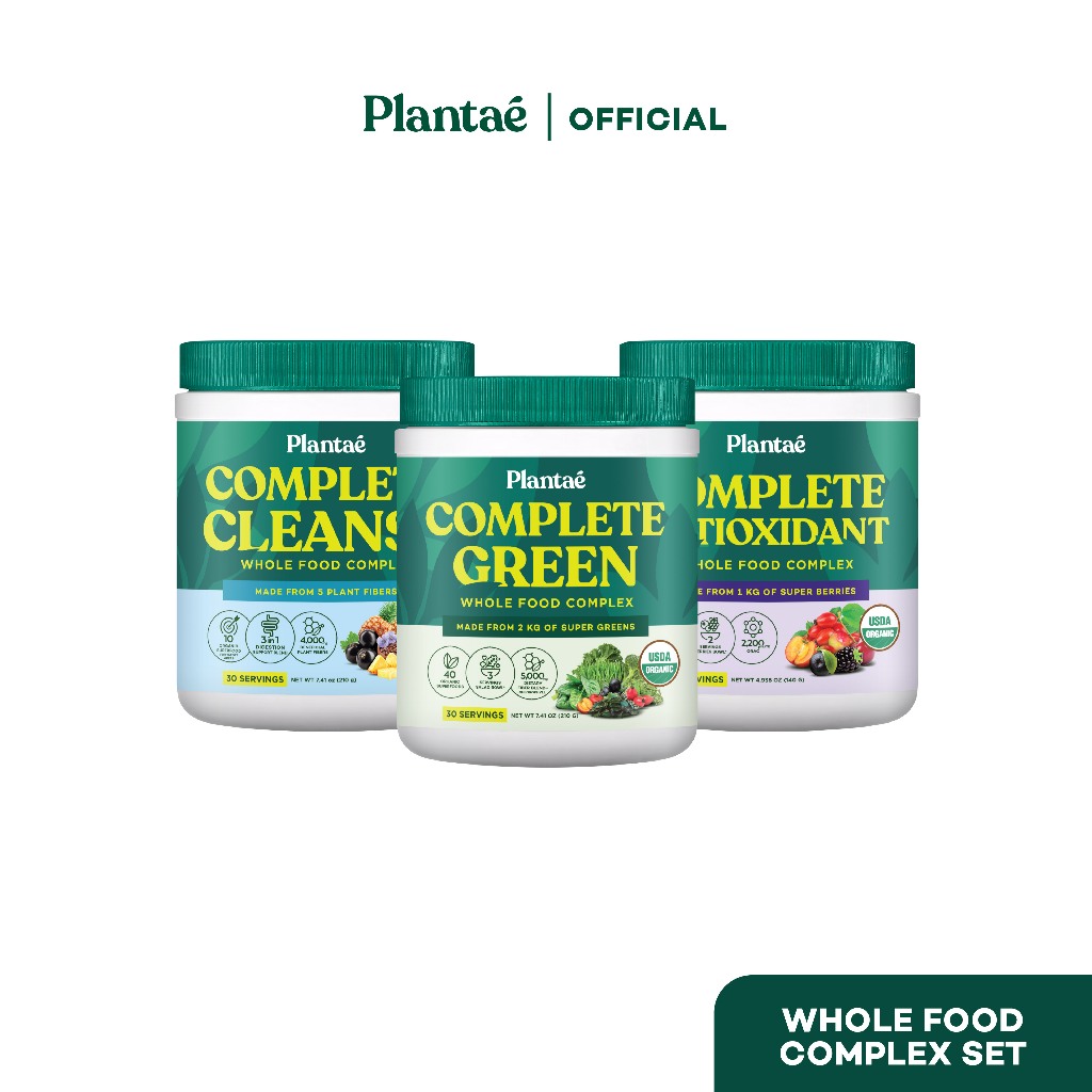 Whole Food Complex ผงผักและผลไม้ ไฟเบอร์ สลัด (3 กระปุก คละรส) สำหรับคนไม่ชอบกินผัก