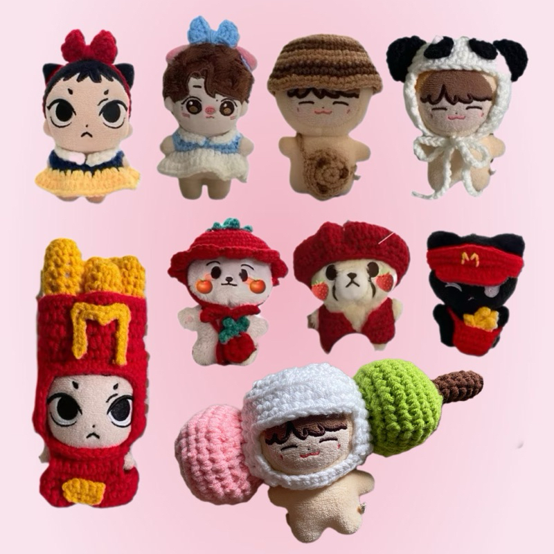 ver.3 Pre-order (อ่านรายละเอียด) ชุดตุ๊กตาไหมพรมราคาถูก สำหรับ ตุ๊กตา 10 cm ชุดตุ๊กตา 10cm