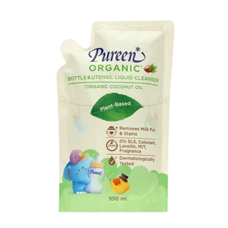 [สินค้าสมนาคุณ งดจำหน่าย] เพียวรีน น้ำยาล้างขวดนม สูตรออร์แกนิค 550 ml. (รีฟิล)