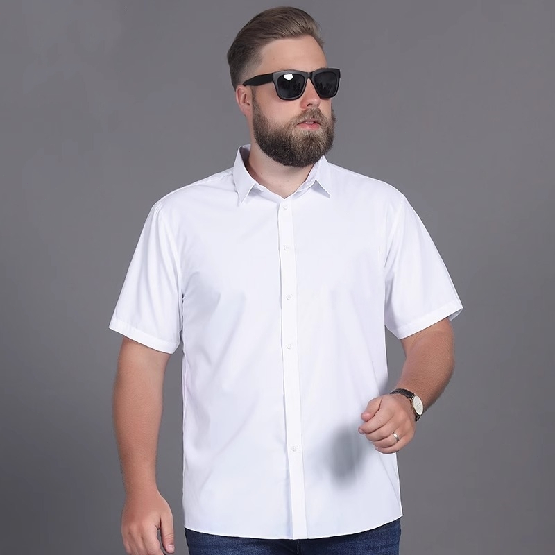 60-100kg เสื้อคนอ้วน เสื้อเชิ้ตผู้ชายไซส์ใหญ่ สำหรับผู้ชาย ไฮเอน ผ้านุ่มไม่เปลี่ยนรูปทรง เหมาะสำหรับผู้ชายและผู้หญิงทุ