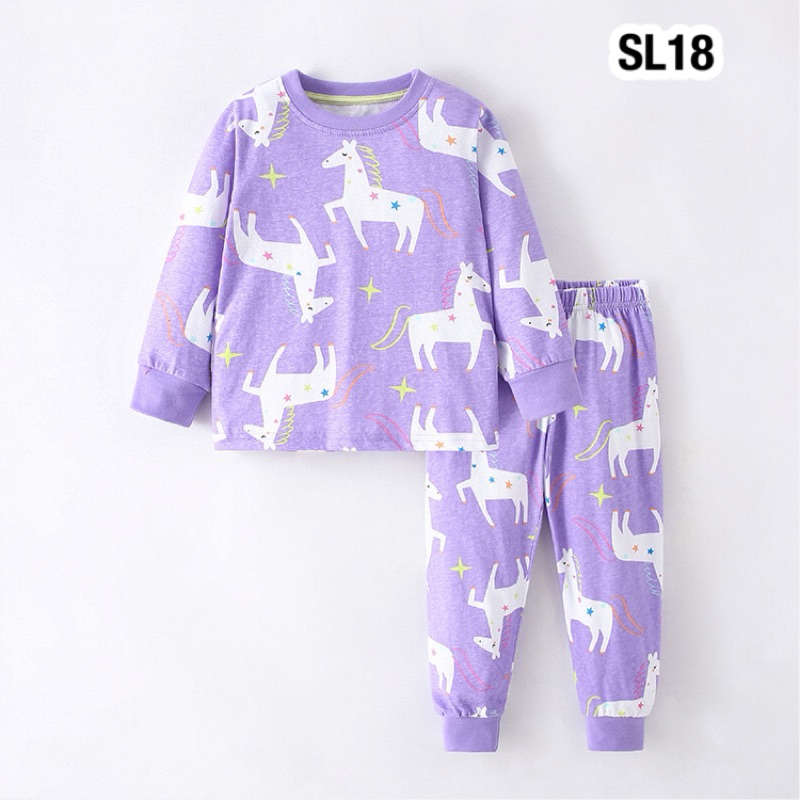 💥พร้อมส่งจากไทย💥 SL18 ชุดนอนผ้าคอตตอน 100% เนื้อผ้านุ่มสบาย ลายน่ารัก