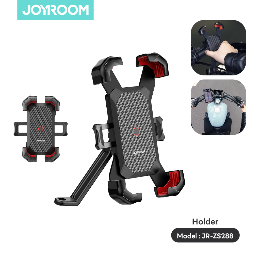 Joyroom ที่ยึดมือถือแบบติดมอเตอร์ไซด์และจักรยาน รุ่น JR-ZS288 มีซิลิโคนกันลื่น หมุนปรับได้ 360°