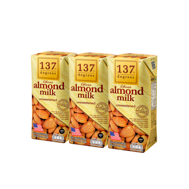 137 Degrees 137 ดีกรี  น้ำนม  แพ็ค 3 180มล. x 3 กล่อง