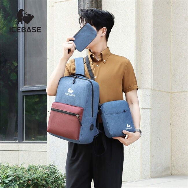 ICEBASE กระเป๋าสะพาย จุของได้เยอะ มีช่องใส่ USB พกพาสะดวก,ICEBASE , กระเป๋าสะพาย , กระเป๋าเป้