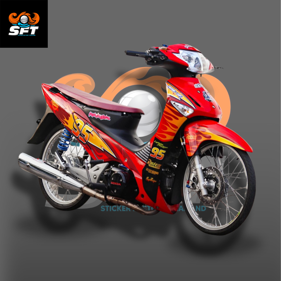 สติ๊กเกอร์ติดรถ สติ๊กเกอร์ เวฟ Honda Wave 110i/110i LED/125i/125i LED/125s/125r ลาย McQueen