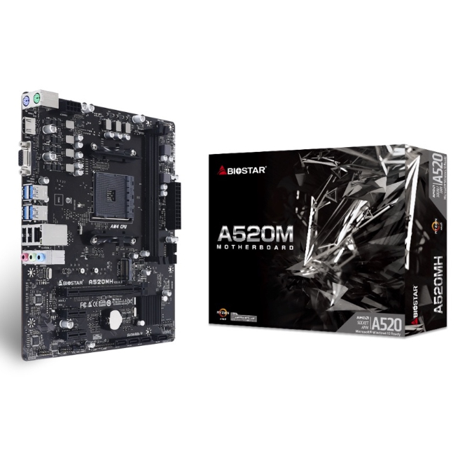 🆙 พร้อมส่ง :: MB :: MAINBOARD (AM4) BIOSTAR A520MH DDR4 (REV. 3.1) ((มือหนึ่งประกัน 3 ปี))