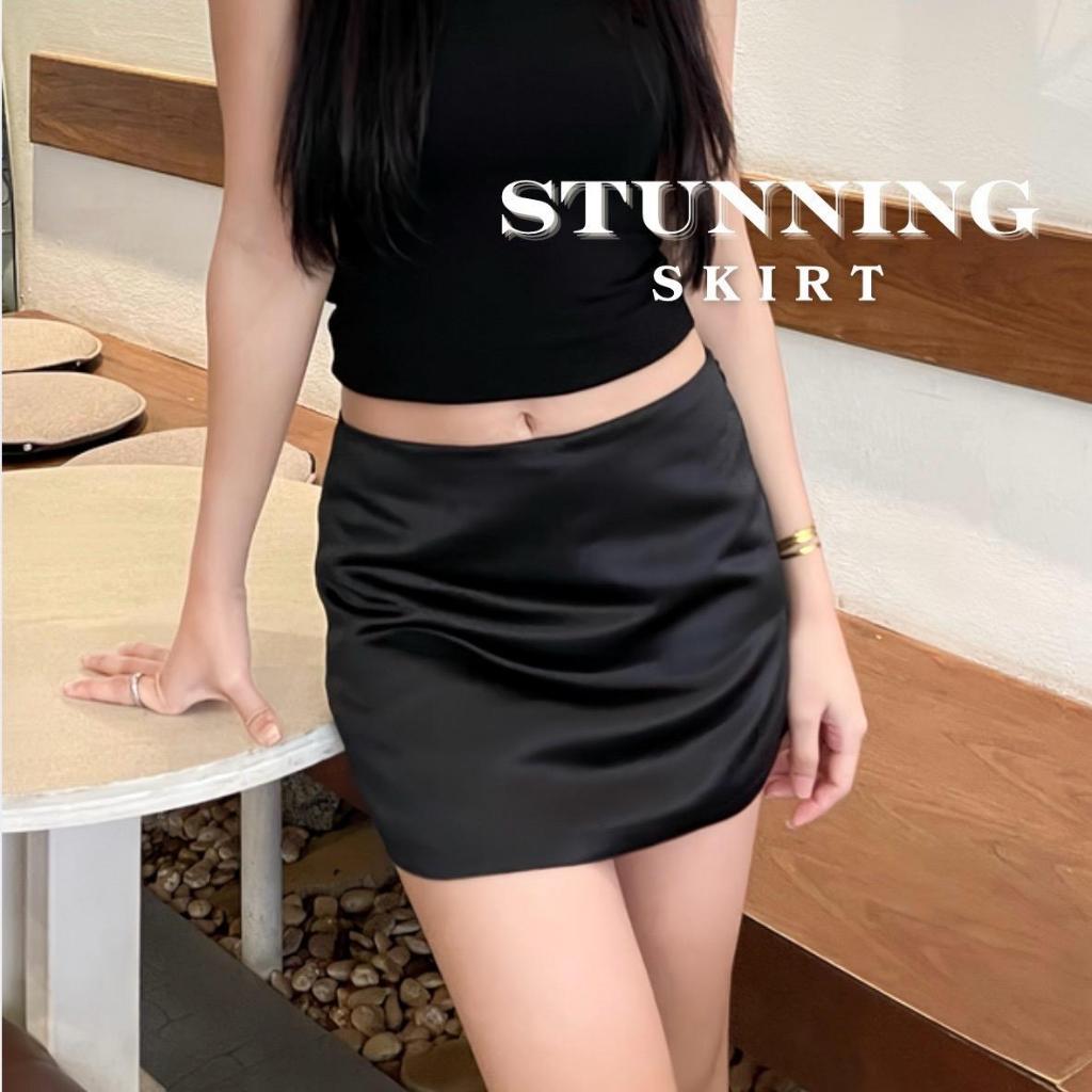 Amilycho️ : STUNNING SKIRT กระโปรง(เอวต่ำ) ผ้าซาติน มีกางเกงซับใน ผ้าสวยอยู่ทรงเรียบหรูดูแพง