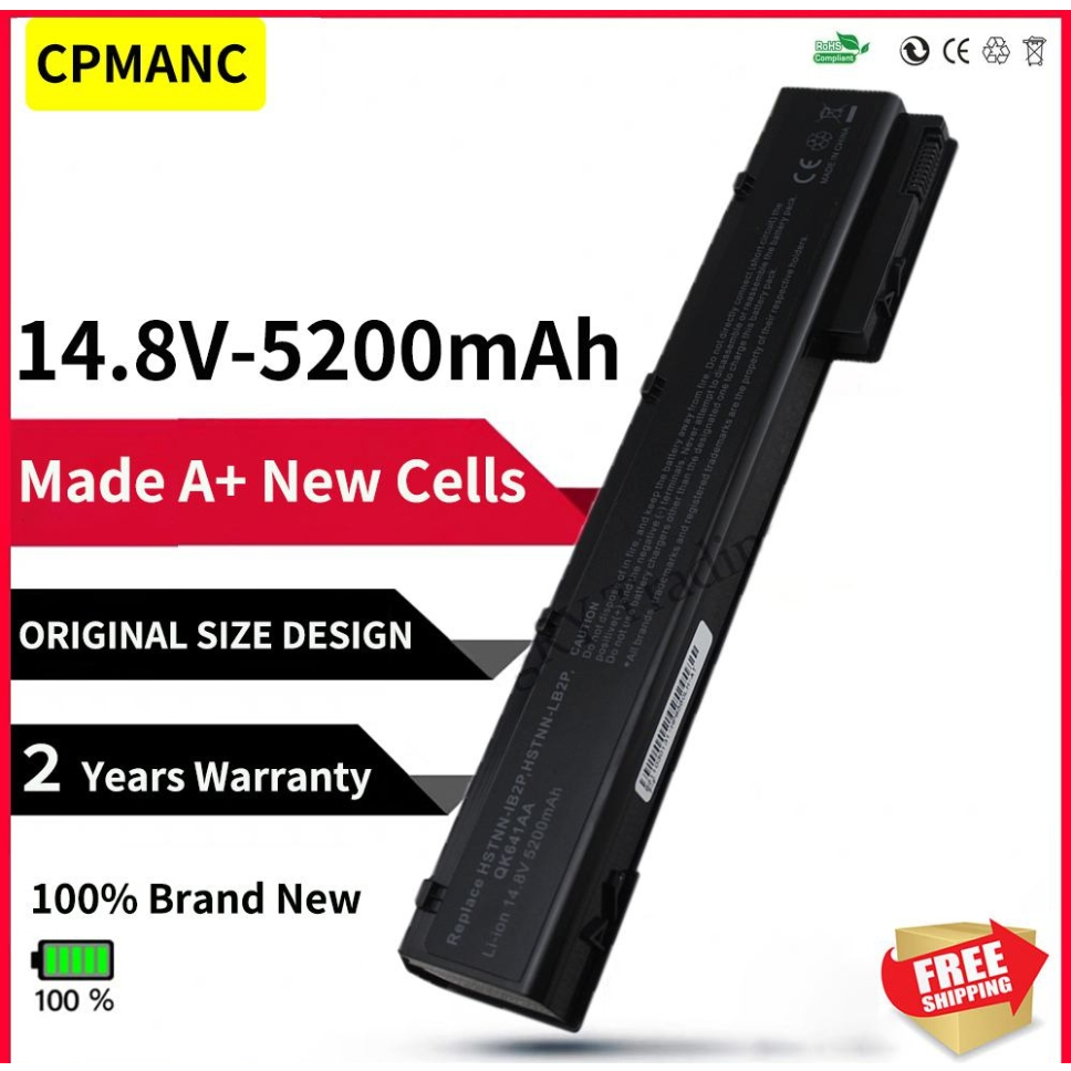 CPMANC 14.8V 5200MAh 8เซลล์แบตเตอรี่แล็ปท็อปสำหรับ HP EliteBook 8560W 8570W 8760W 8770W HSTNN-LB2P QK641AA VH08 VH08XL