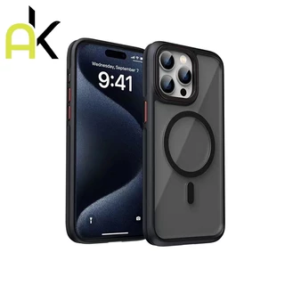AK อะคริลิคใสเคสโทรศัพท์ for IPhone 17 16 11 12 13 14 15Pro Max Air Hardแม่เหล็กกันกระแทกป้องกันกรณี