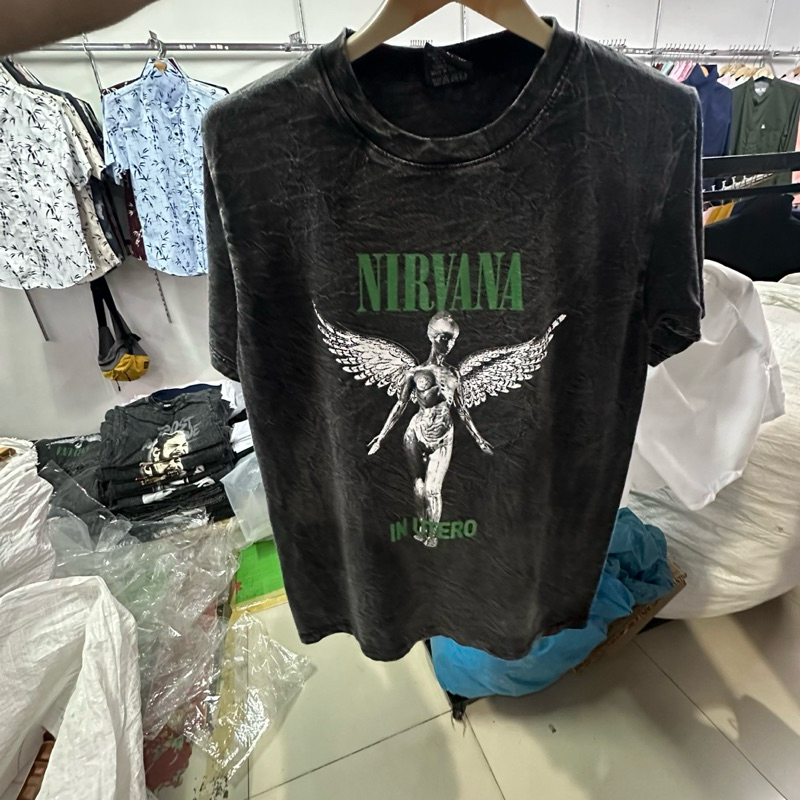 เสื้อยืดNirvana เสื้อวง ผ้าคอตตอนฟอก100% หนานุ่ม พร้อมส่ง