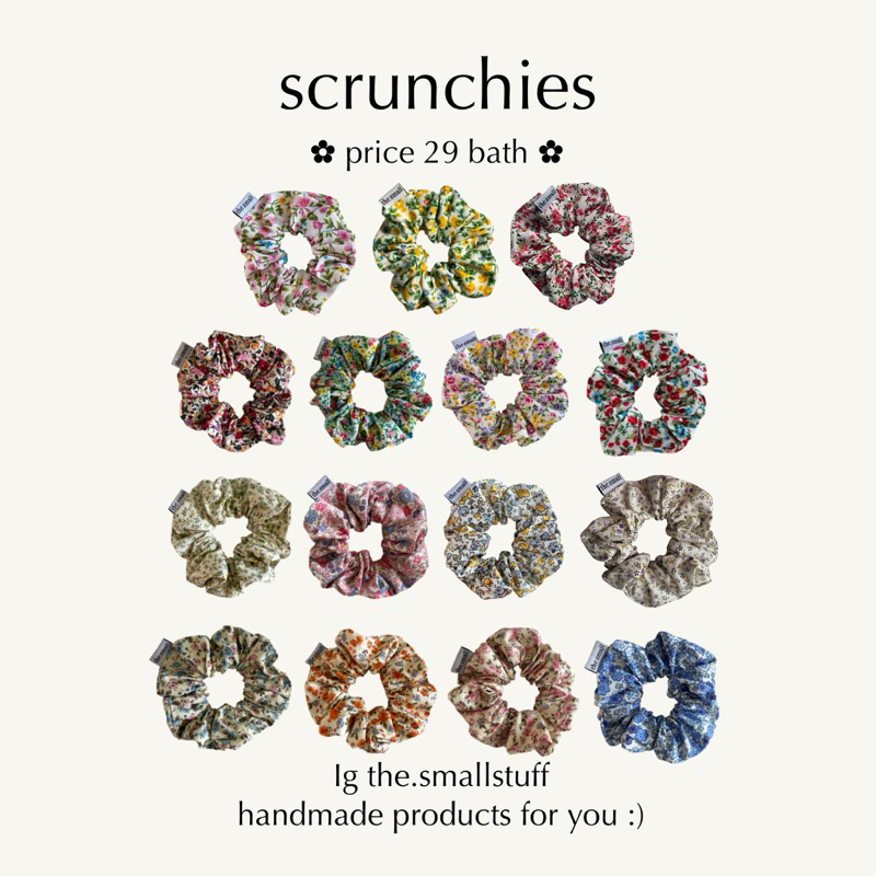 ซื้อ scrunchies | ยางมัดผม flowers pattern