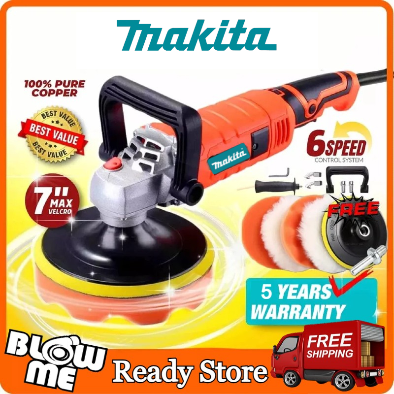 MAKIT เครื่องขัดสีรถยนต์ Car Polisher 1400W 180mm เครื่องขัดสีรถยนต์ ขัดเงารถยนต์ อเนกประสงค์