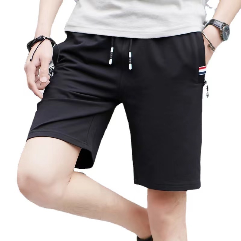 ใหม่ กางเกงขาสั้นผู้ชาย ผ้าฝ้าย เอวยางยืด หลวม กางเกงลำลองขนาดใหญ่