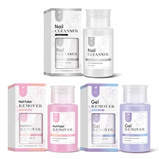 AS น้ำยาล้างเล็บเจล คลีนเซอร์ทำความสะอาด/เช็ดเหนียว ขวดปั๊ม 160ml น้ำยาล้าง ถอดสีเจล สีธรรมดา