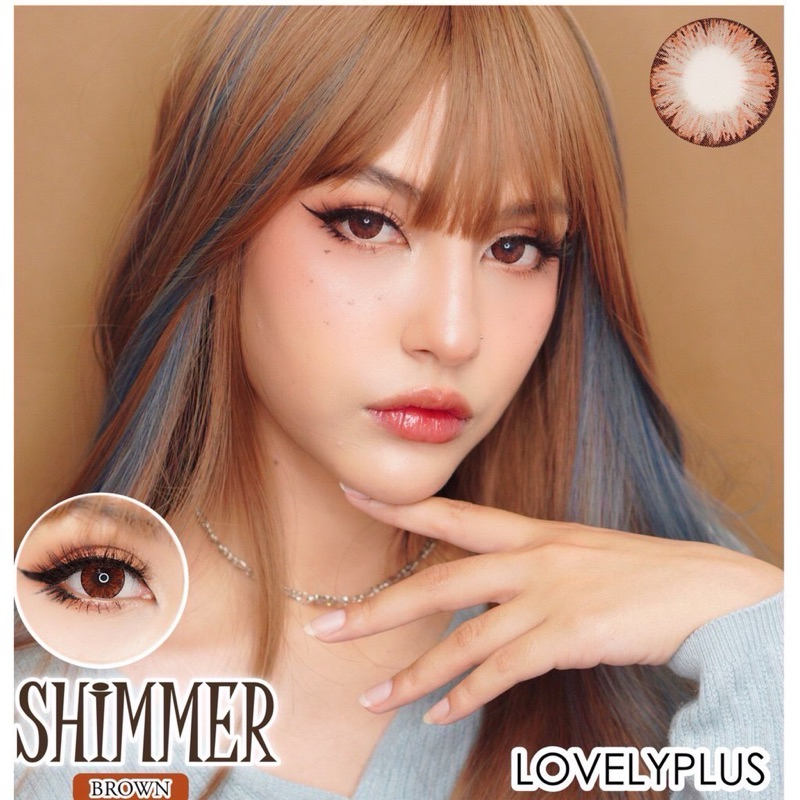 คอนแทคเลนส์ shimmer ลายเกร็ดหิมะ Chestnut / Gray (Wink) ขนาดบิ๊กอาย ขายดี