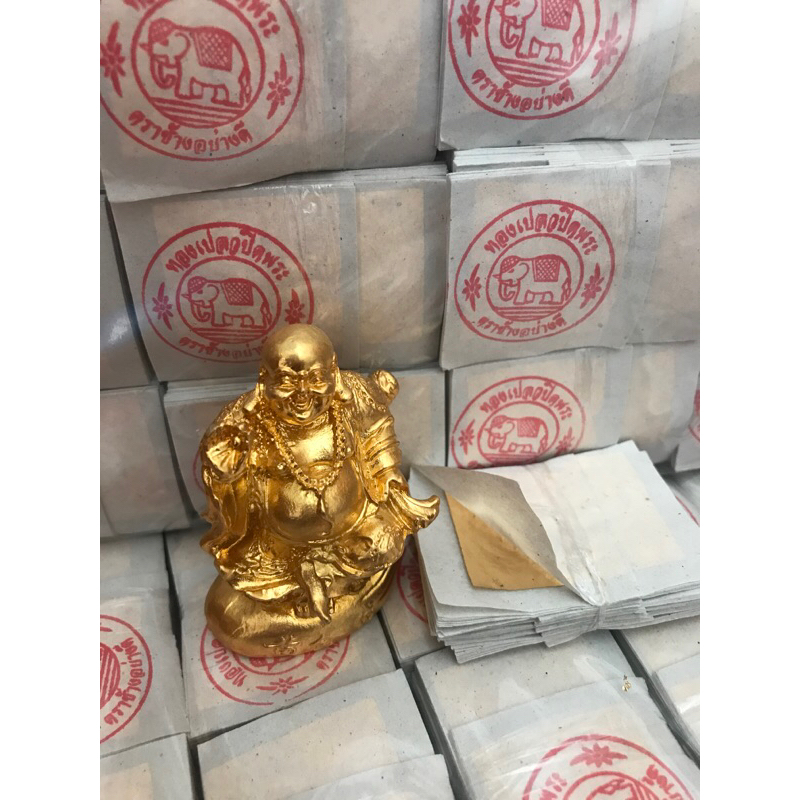 ทอบคำเปลวราคาส่ง ตราช้าง ทองคำเปลว 500 แผ่น ขนาด 3*3ซม ทองเปลวติดพระ ตราช้าง อย่างดี (พร้อมส่ง)