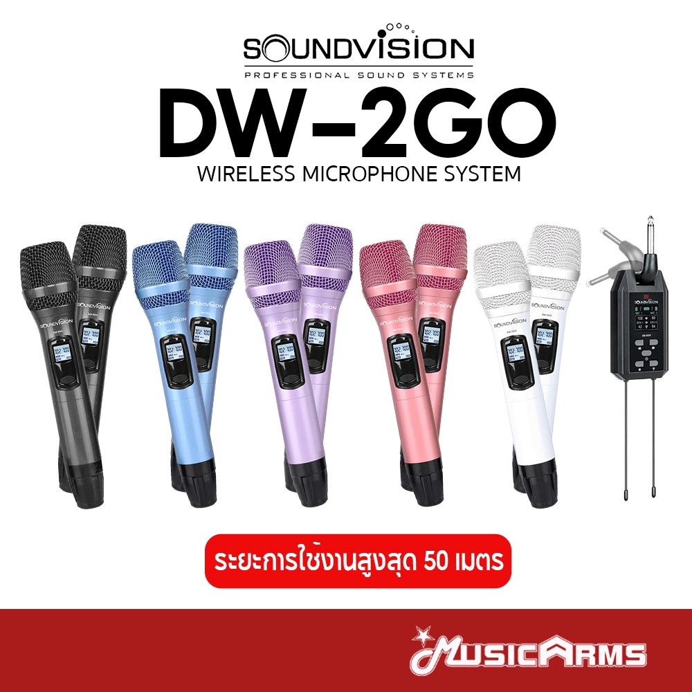 SOUNDVISION DW-2GO ไมโครโฟนดิจิตอลไร้สาย DIGITAL WIRELESS MICROPHONE SYSTEM ไมโครโฟนไวเลส DW 2GO รับ