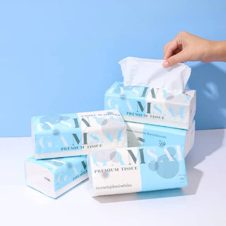 [1แพ็ค 5 ห่อ] กระดาษทิชชู่เช็ดหน้า GAMSAI รุ่น PREMIUM TISSUE ขนาด 200 มม. หนา 4 ชั้น 280 แผ่น