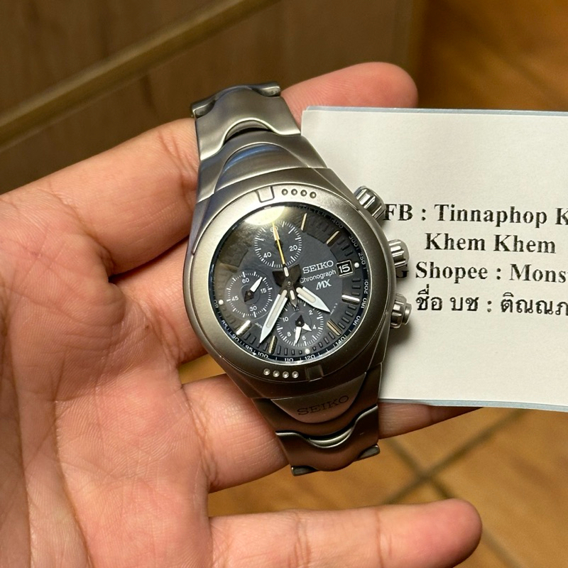 Seiko MX Titanium 7t62-0a40 นาฬิกาจับเวลา/นาฬิกามือสอง สภาพสวย