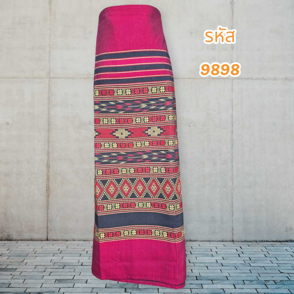 ผ้าฝ้ายทอมือสีแดง (ผ้าเป็นผืนอัดผ้ากาว)9898