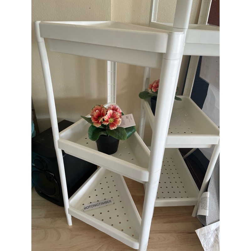 IKEA VESKEN ชั้นวางของ ทนน้ำ เข้ามุม 33x33x71 ซม.