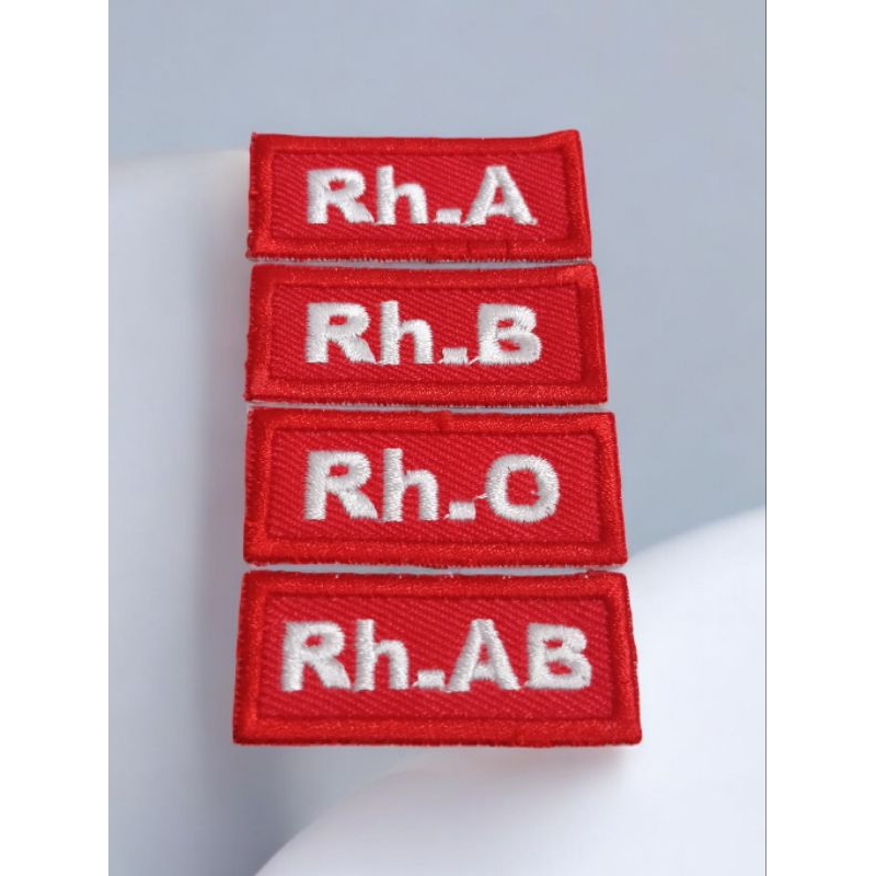 อาร์มผ้า กรุ๊ปเลือด ขนาด 2×4.5cm