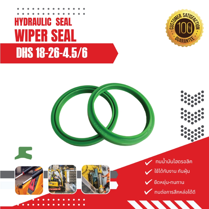 ซีลกันฝุ่น,ซีลรูดฝุ่น,ซีลกวาดฝุ่น,ซีลป้องกันสิ่งสกปรก WIPER SEAL Valqua DHS 18-26-4.5/6