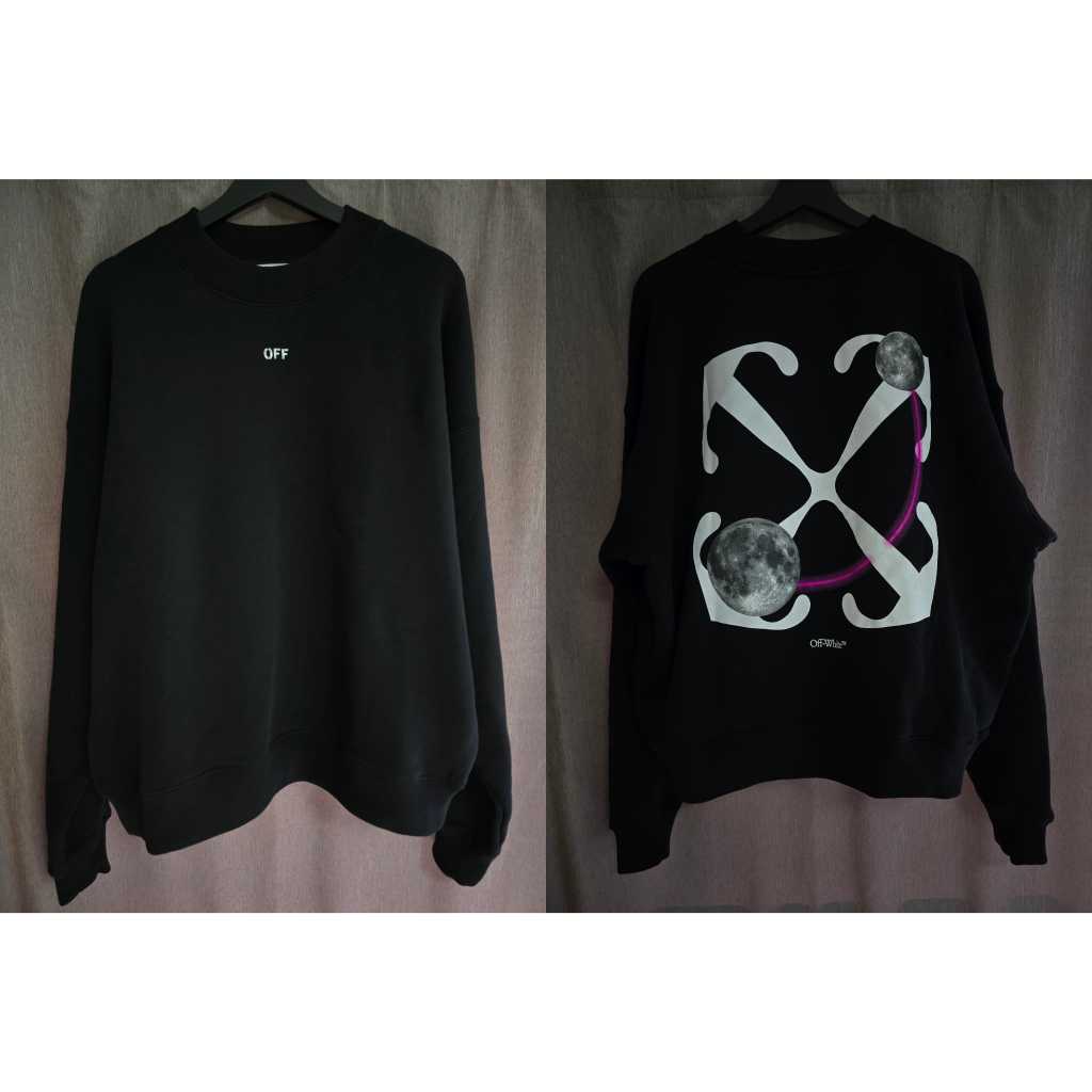 [ ของแท้ ] เสื้อกันหนาวแขนยาว OFF-WHITE DBL MOON ARROW SKATE off white Crewneck ของใหม่ พร้อมส่ง