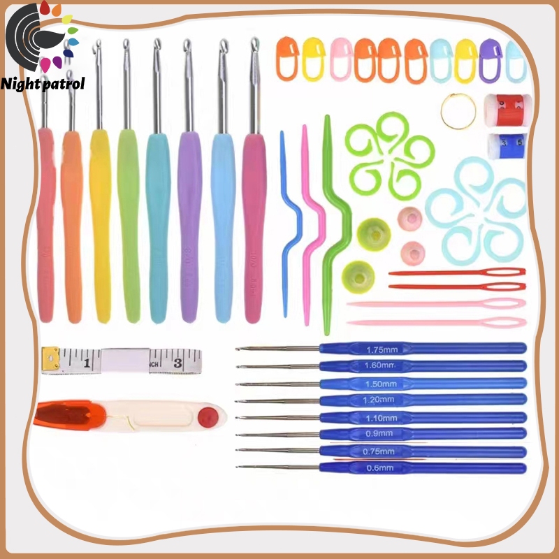 ชุดเครื่องมือถัก 16ตะขอถักโครเชต์ชุดอุปกรณ์ถักไหมพรมงานฝีมือถักไหมพรมชุดถักโครเชต์ชุด