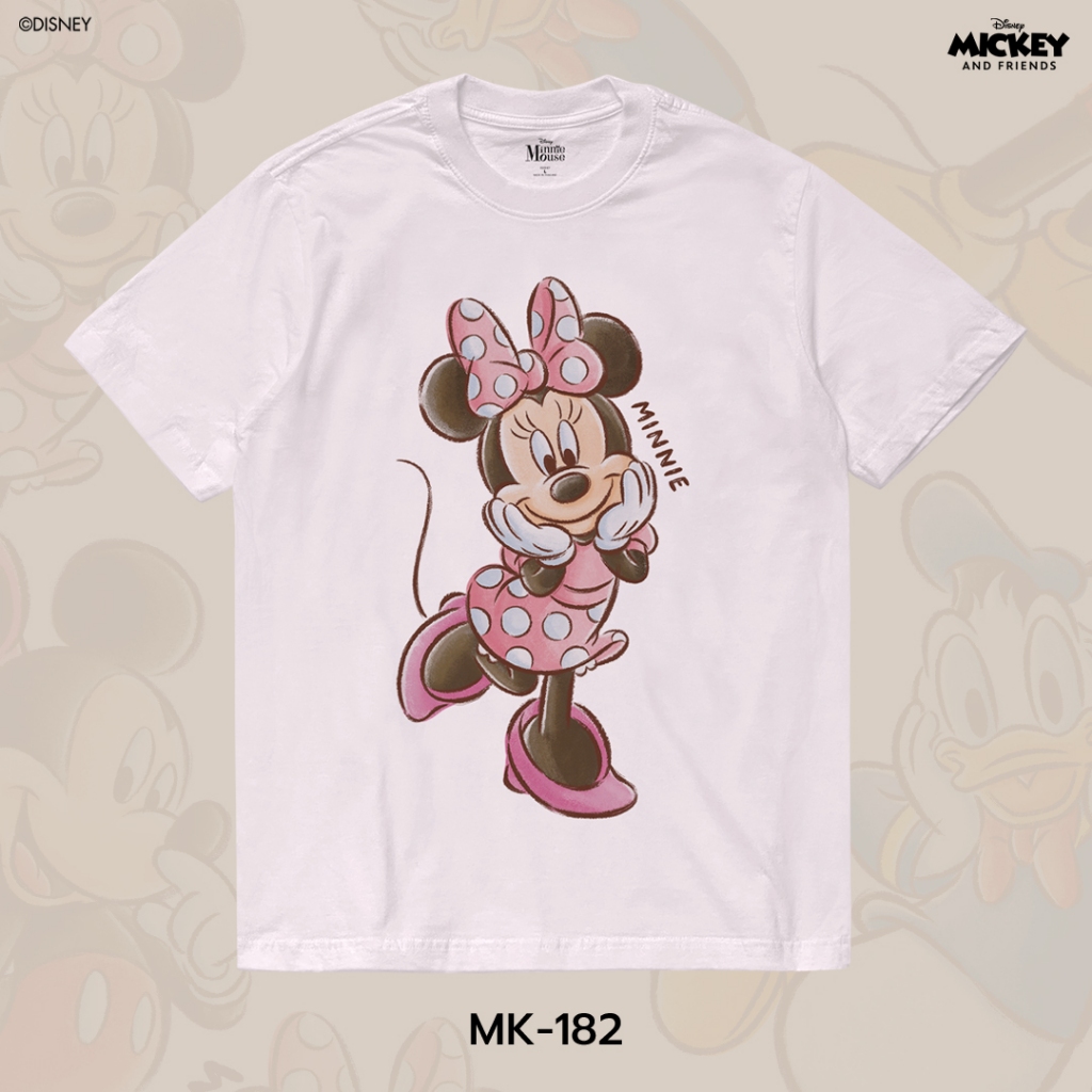 Power 7 Shop เสื้อยืดการ์ตูน Minnie Mouse ลิขสิทธ์แท้ DISNEY (MK-182)