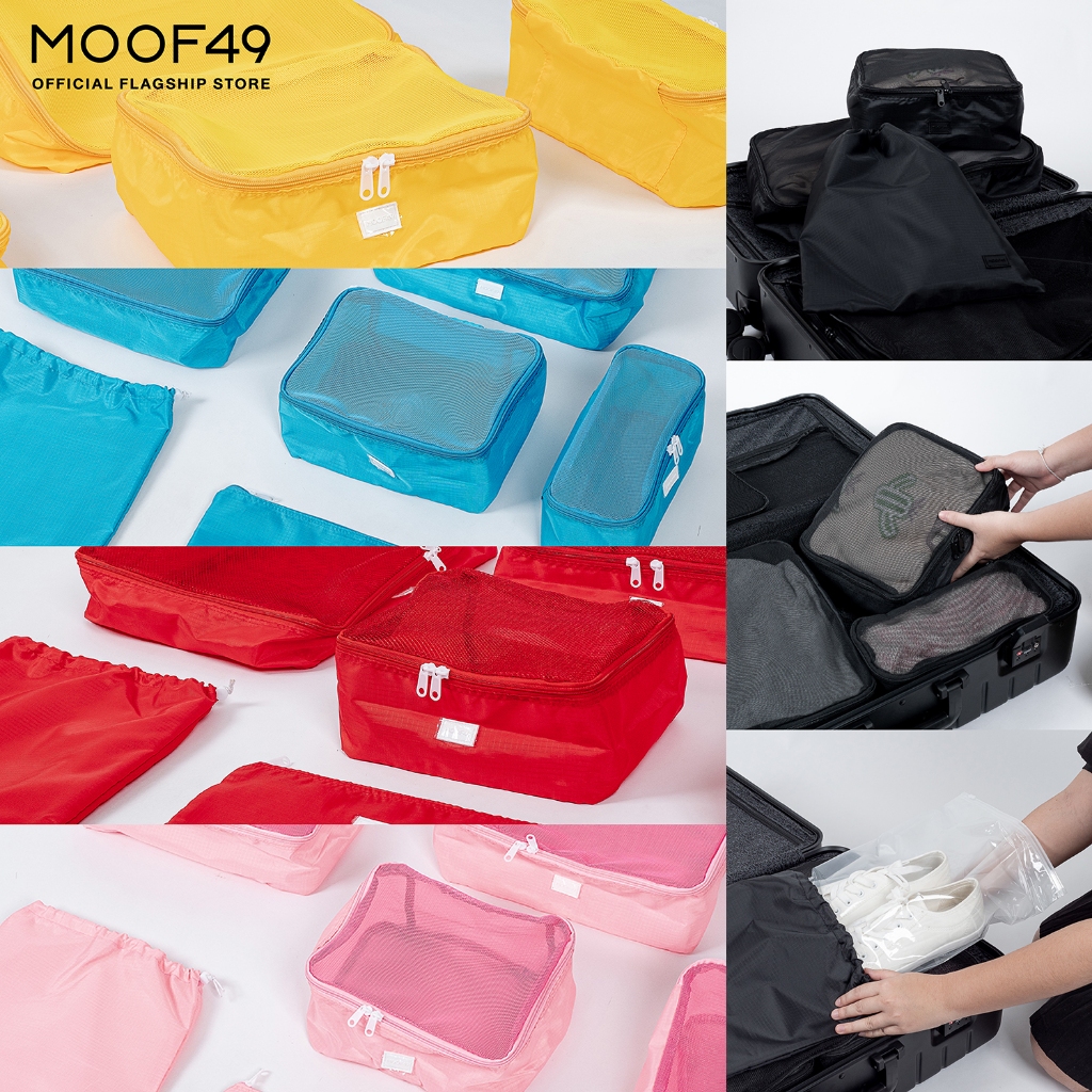 MOOF49 NEW Packing Cubes กระเป๋าจัดระเบียบแบบใหม่ เซท 6 ชิ้น สีสันสดใส